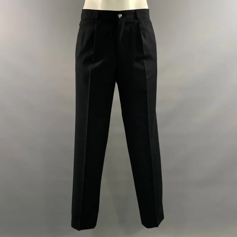 CLAUDE MONTANA Chest Size 42 Black Virgin Wool 34 30 Suit